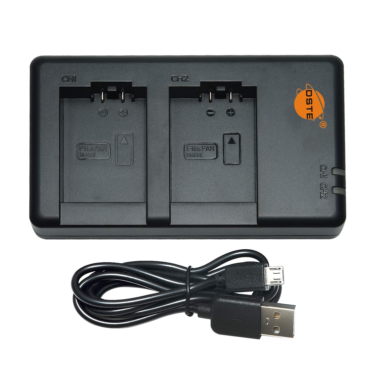 2 Batterie DMW-BMB9 + Caricatore Doppio USB Per Lumix DMC-FZ40, FZ45, FZ47, FZ48, FZ60, FZ62, FZ72, FZ150 E Leica V-Lux2/3