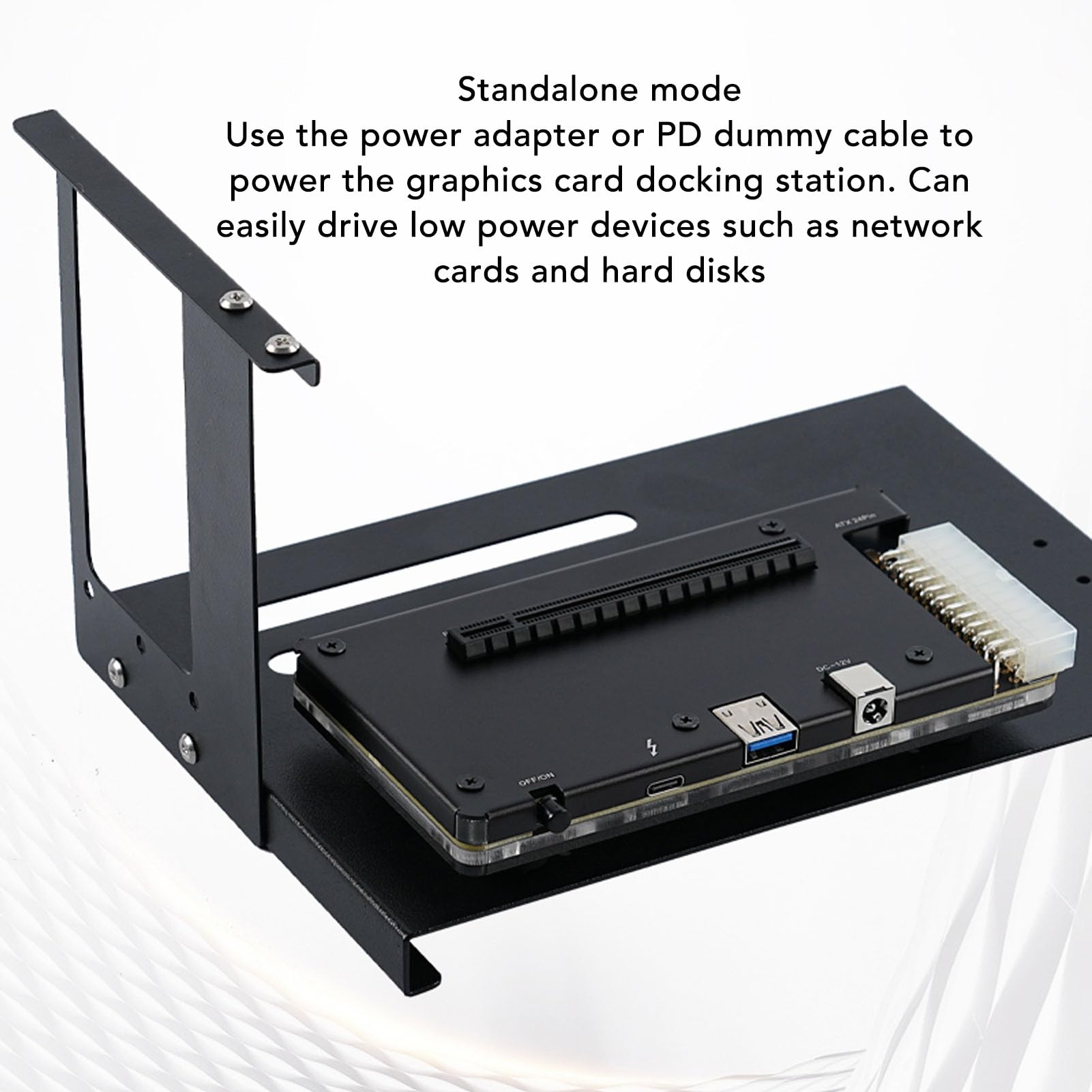 Zunate Obudowa GPU z Uchwytem SFX, Złącze USB 4.0 ATX 24-stykowe, Gniazdo PCIE 16X, Stacja Dokująca do Karty Graficznej Pasująca do Thunderbolt 3 4 Mini Zewnętrzna Stacja Dokująca EGPU