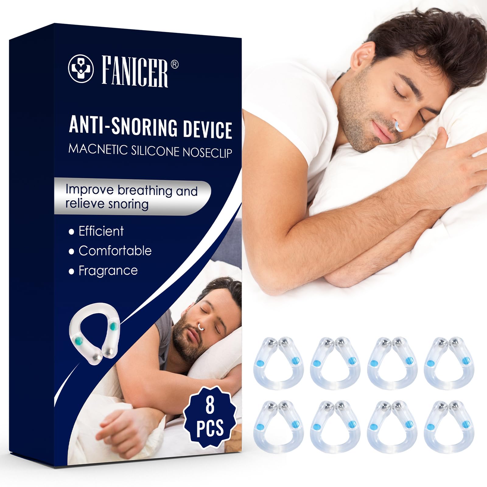 😴 8 Clips Nasales Antirronquidos De Silicona – Dilatadores Nasales Suaves Mejoran La Respiración Y Ayudan A Dormir (Pack 8 Uds)
