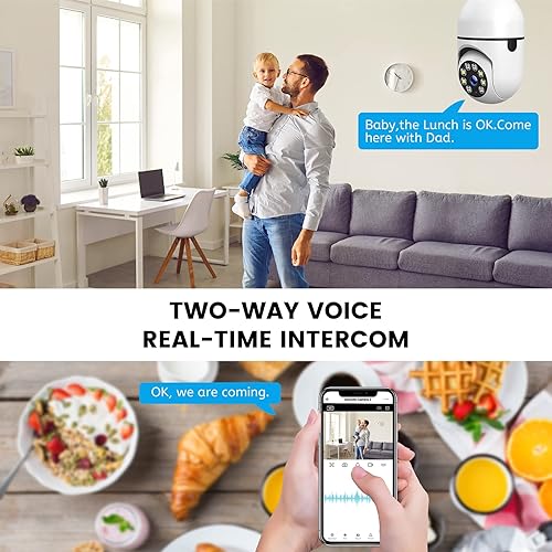 Miniatura 6 de Cámara de seguridad inalámbrica de 2.4 GHz para interiores y exteriores con visión nocturna a color, conversación de 2 vías, grabación 724,