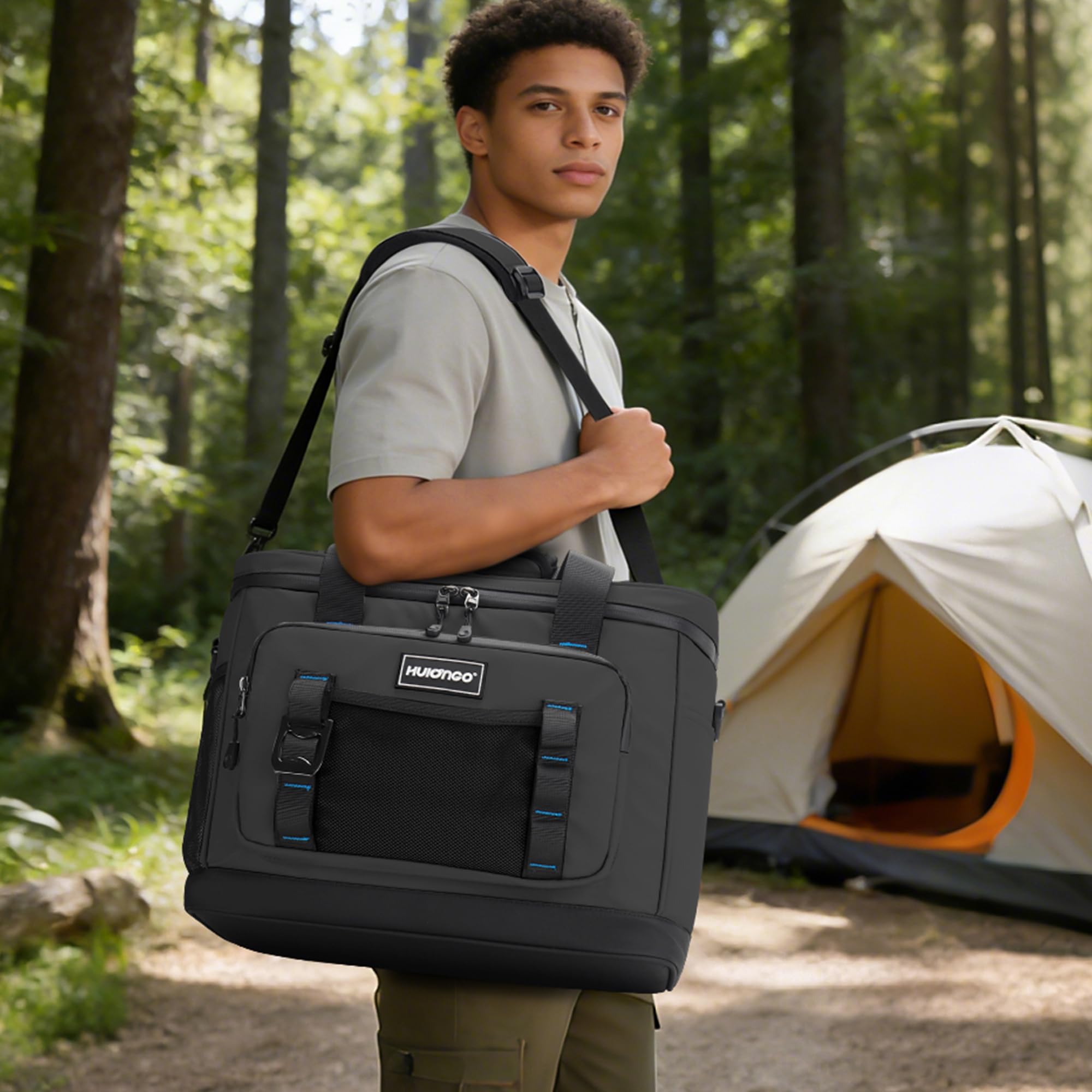 Hulongo Glacière Grand Pliable ，30L Sac Isotherme Imperméable Souple Glaciere pour Pique Nique, Courses, Camping, Voyage, Épicerie et Pêche