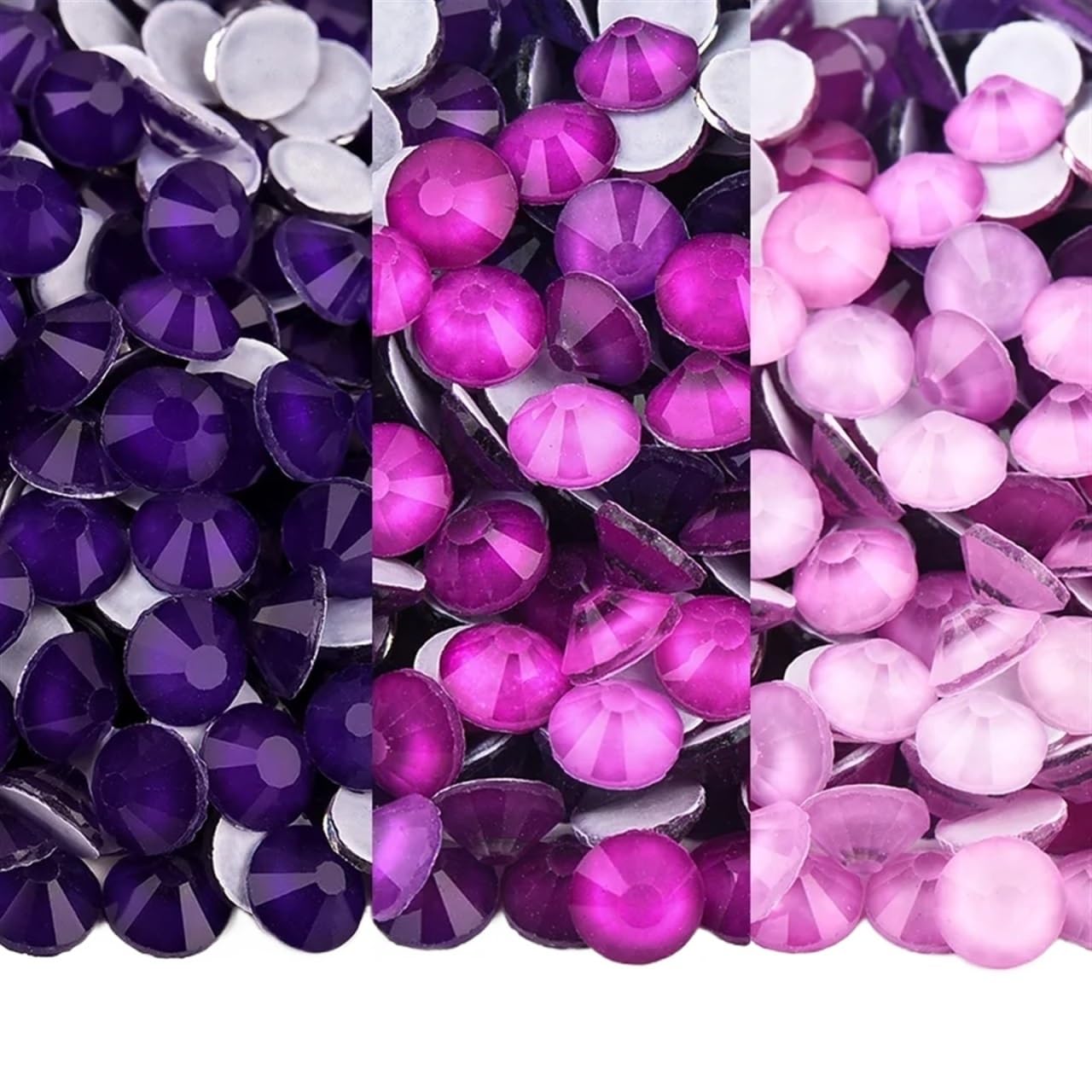 Strasssteine ohne Strass, Glitzer, Kristall-Diamanten, Nagelkunst-Dekorationen, Tansanit, SS20–1440 Stück, Temp. CH. Amethyst SS30–288 Stück