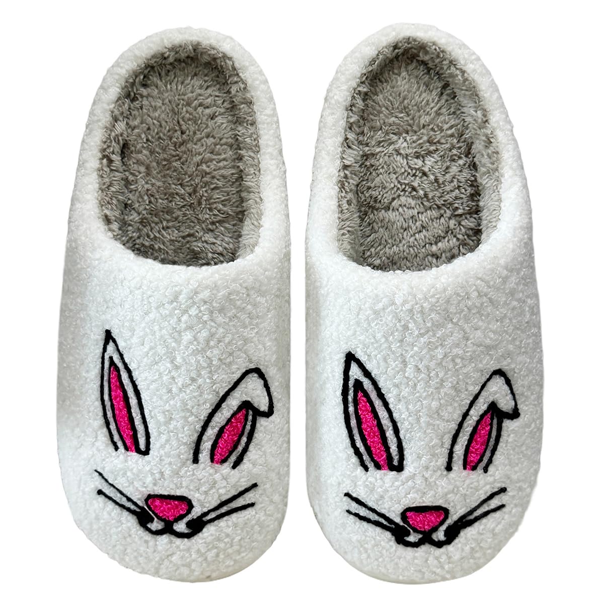 Cute House Slippers for Women Men Fluffy Plush Warm Animal Slippers Winter Comfy Bedroom Shoes