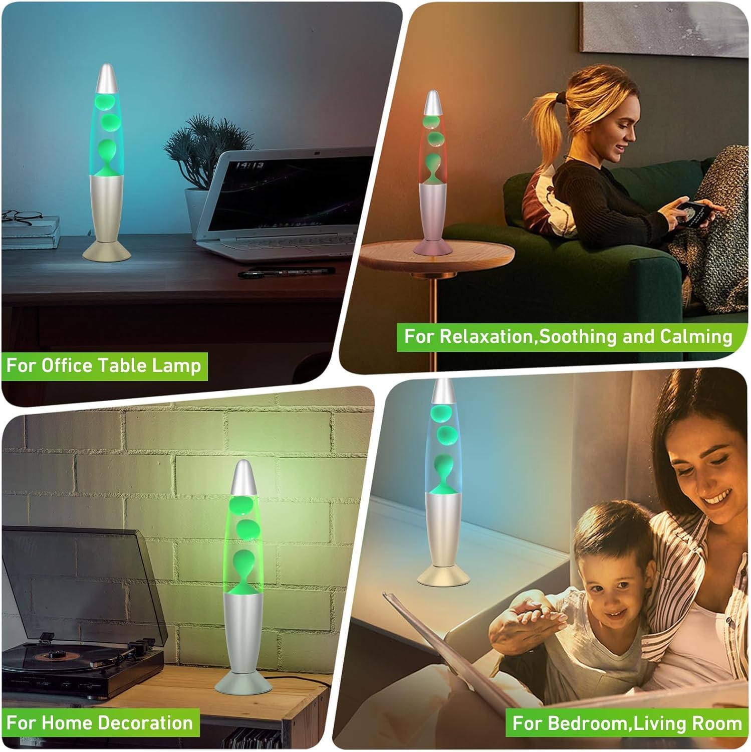 CELLUSTOP Lampa lawowa z ruchem płynnym z woskiem – lampka nocna lawa – lampa magma z ruchem płynu – żarówka w zestawie – przełącznik – 20 W – 34 cm – szkło i aluminium – wielokolorowa LED