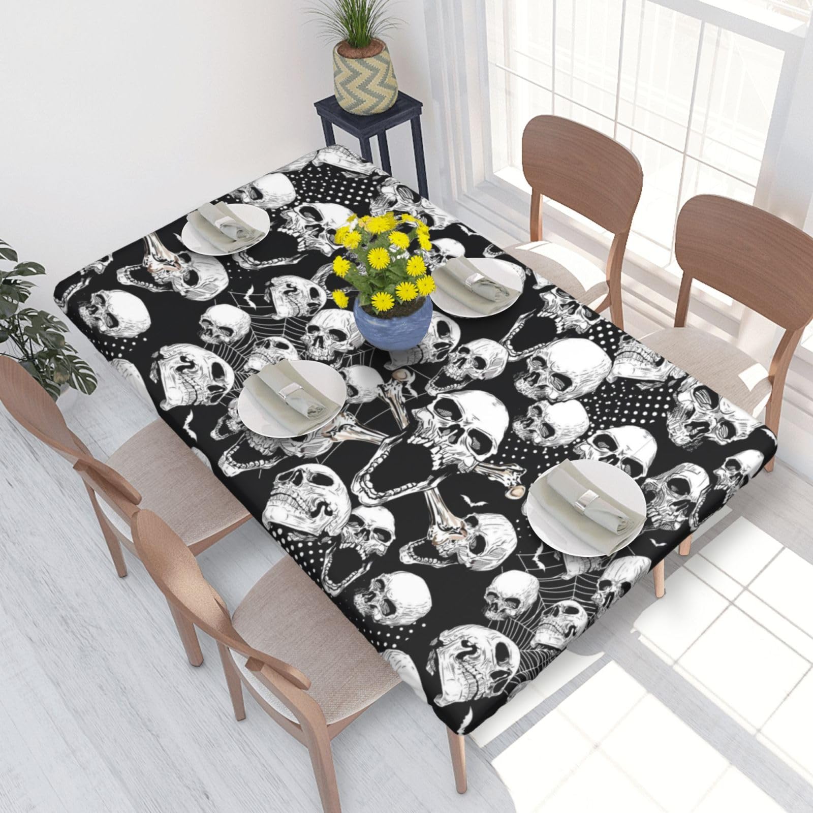 WKSGDSG Fitted Tablecloth For Dining Room 4ft, Elastic Edged Table Cover