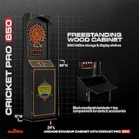 Vista 3 de Dianas electrónicas de pie Arachnid Cricket Pro 650 con 24 juegos, 132 variaciones y 6 dardos de punta suave incluidos
