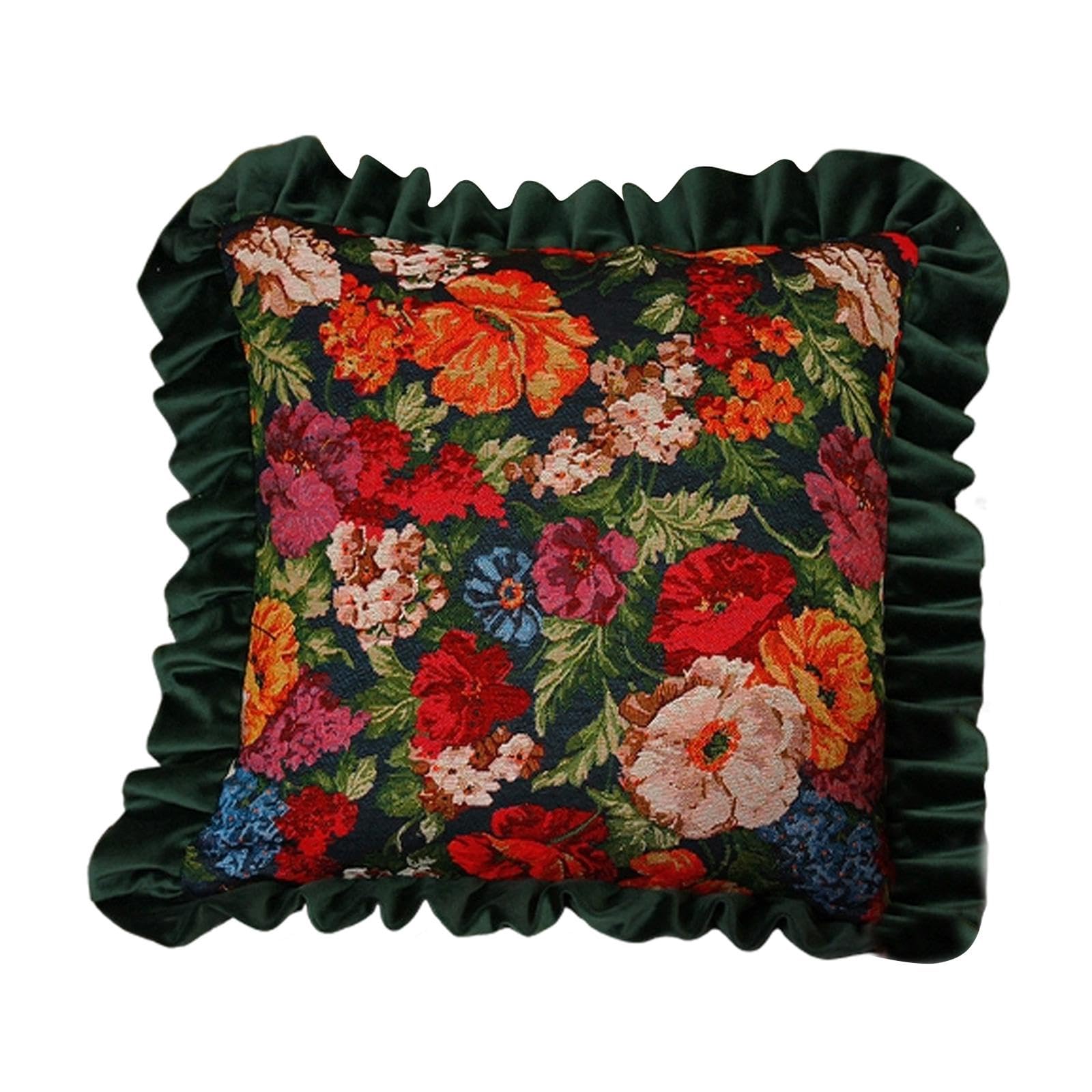 MYADDICTION Vintage Floral Decorative Throw Pillow Washable for Bedroom Living Room Cafe Square-image-27