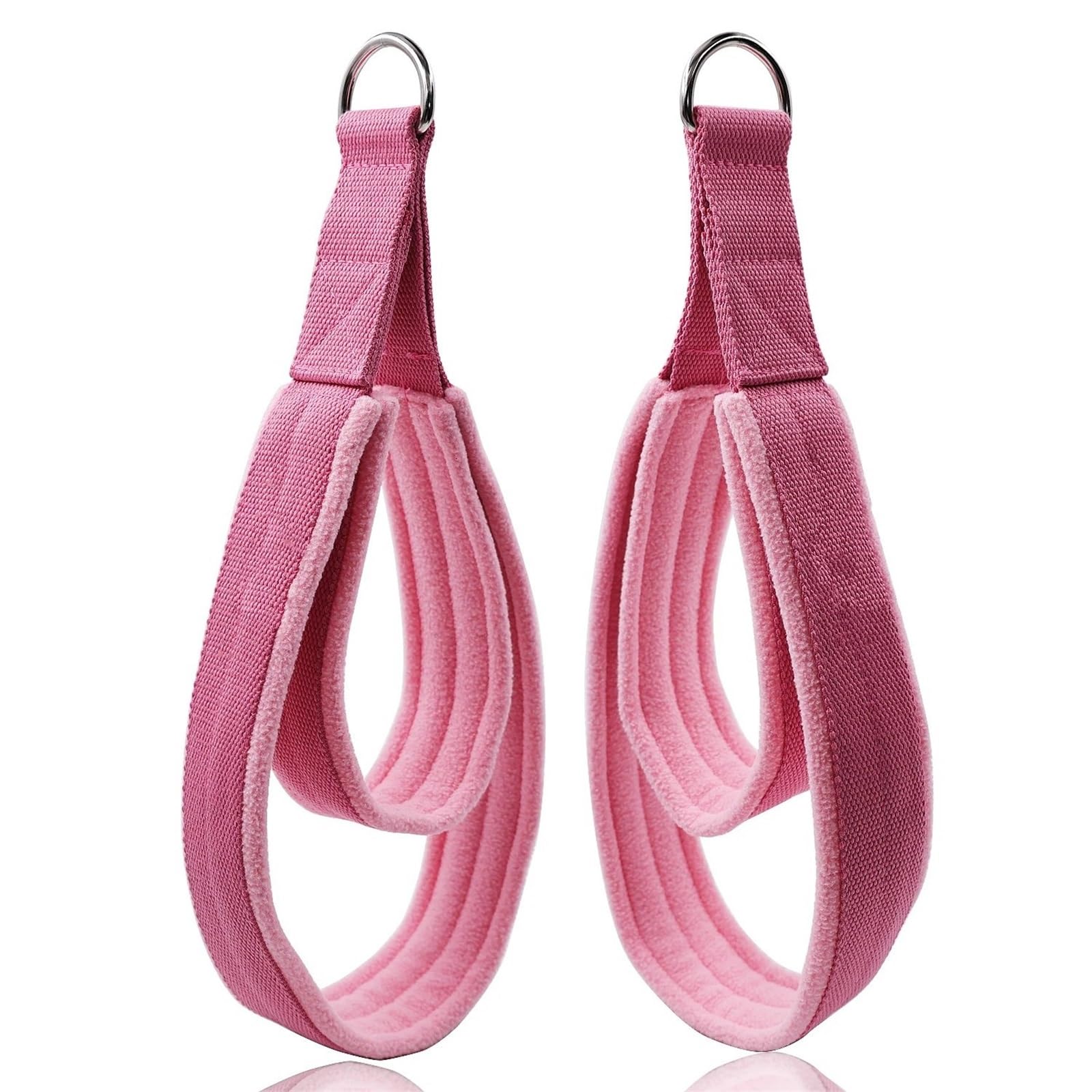 łóżko do jogi Pilates podwójne pętlowe paski do pasków fitness, akcesoria do ćwiczeń jogi do treningu na siłowni domowej, 1 para sprzęt do jogi(Pink)