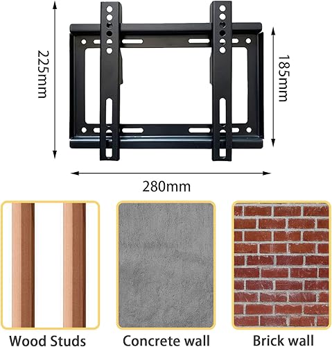Miniatura 7 de Prldpo Soporte de pared para TV de 26 a 63 pulgadas, ajuste universal para televisores LED LCD OLED de pantalla plana, VESA máxima, 15.748 x 15.748