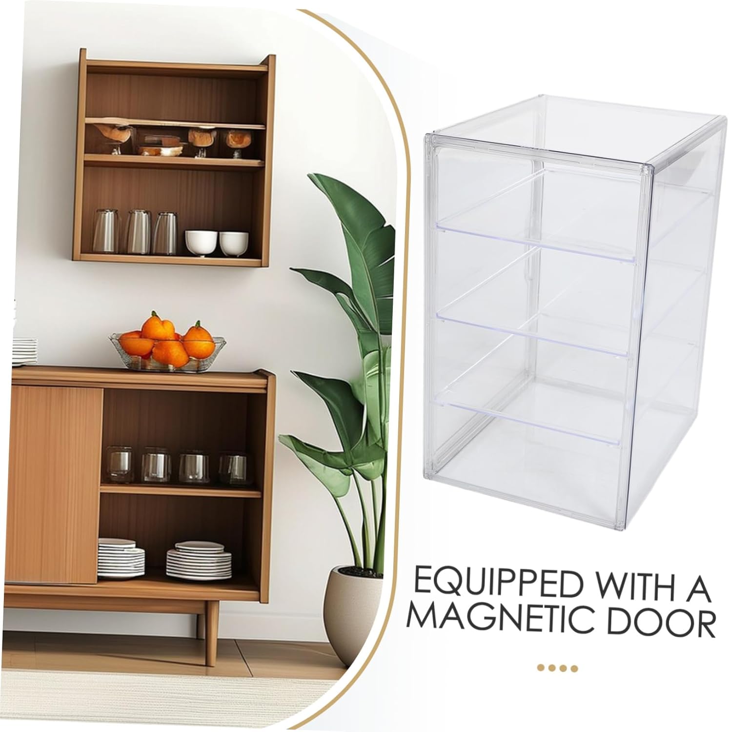 4-layer Bread Storage Magnetic Lid Cake Display Stand Countertop Bakery Display to Clean Perfect for Home Commercial