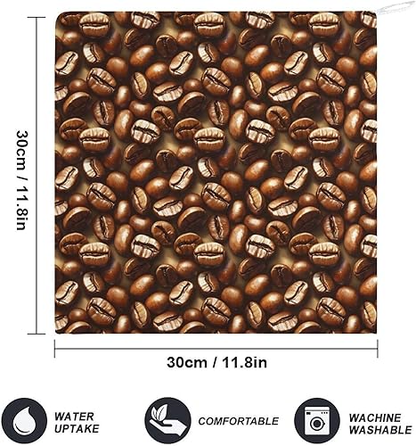 Miniatura 2 de Decorative Hand Towels for Bathroom - Retro Coffee Beans Print Soft Absorbent Small Bath Hand Towels for Kitchen, Farmhouse, Spa, Hotel, Guest Tea