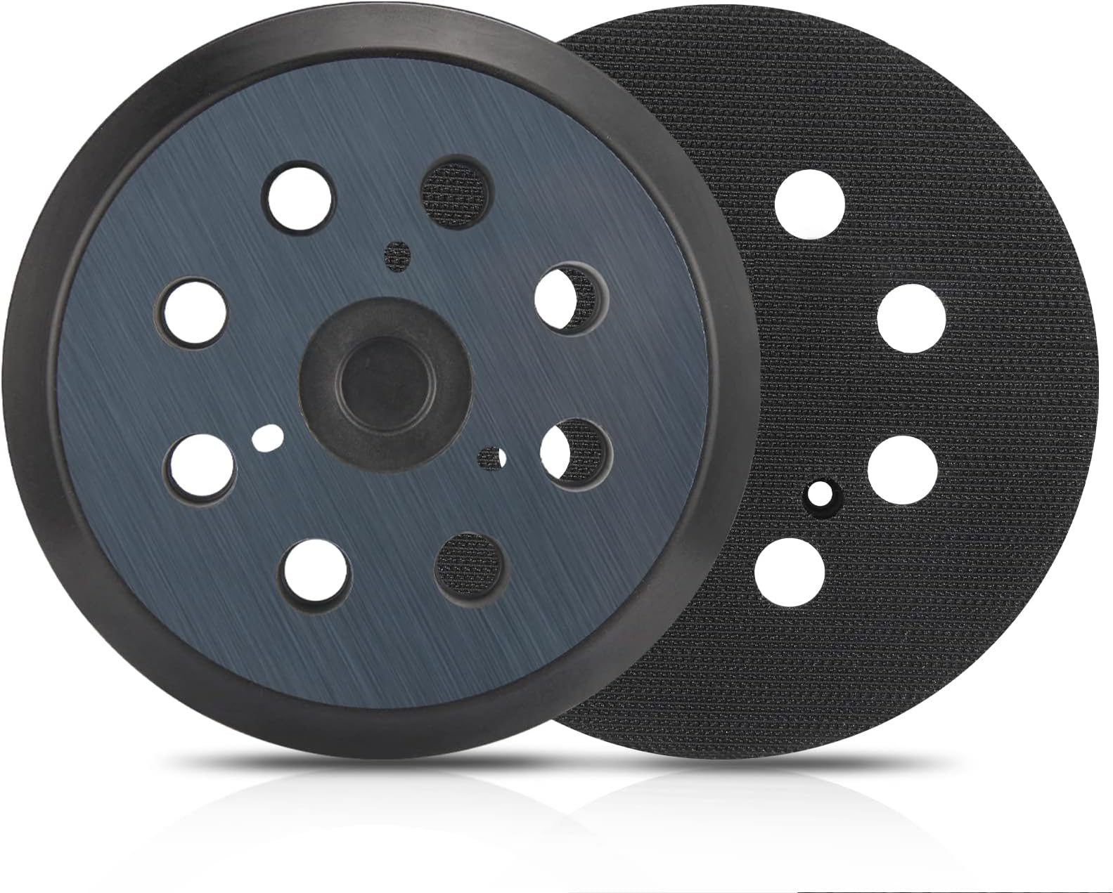 2 Pack 5" 8 Hole Hook & Loop Replacement Sander Pads Compatible with Makita Orbital Sander BO5010 BO5030K BO5031K BO5041K, Replacement Parts #743081-8/743051-7 (3 Screw Holes Sander Pads