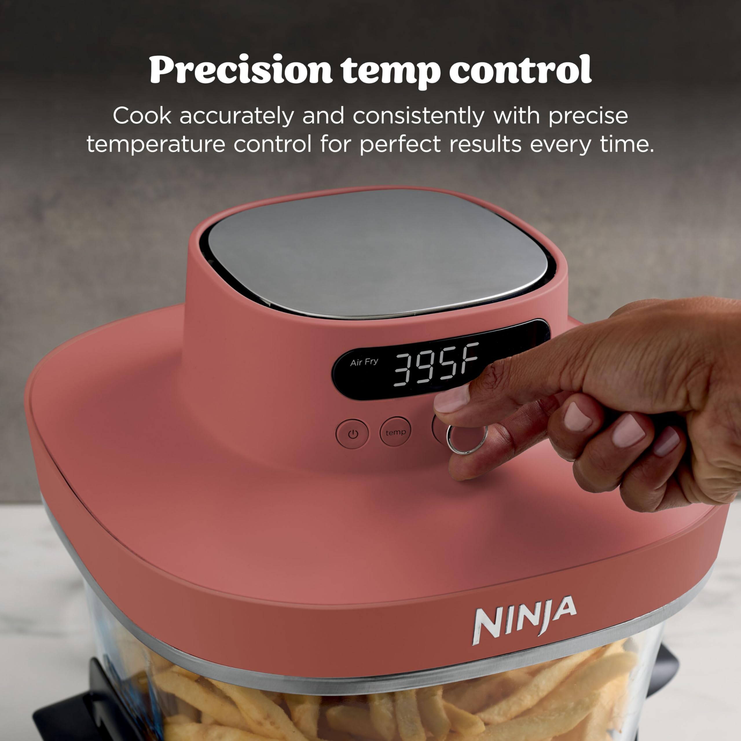 Ninja Crispi Pro Glass Air Fryer 6-in-1 Amber AS101OR | Max crisp air fry bake roast recrisp dehydrate 1800W 450F max 6Qt 2.5Qt containers product thumbnail 6