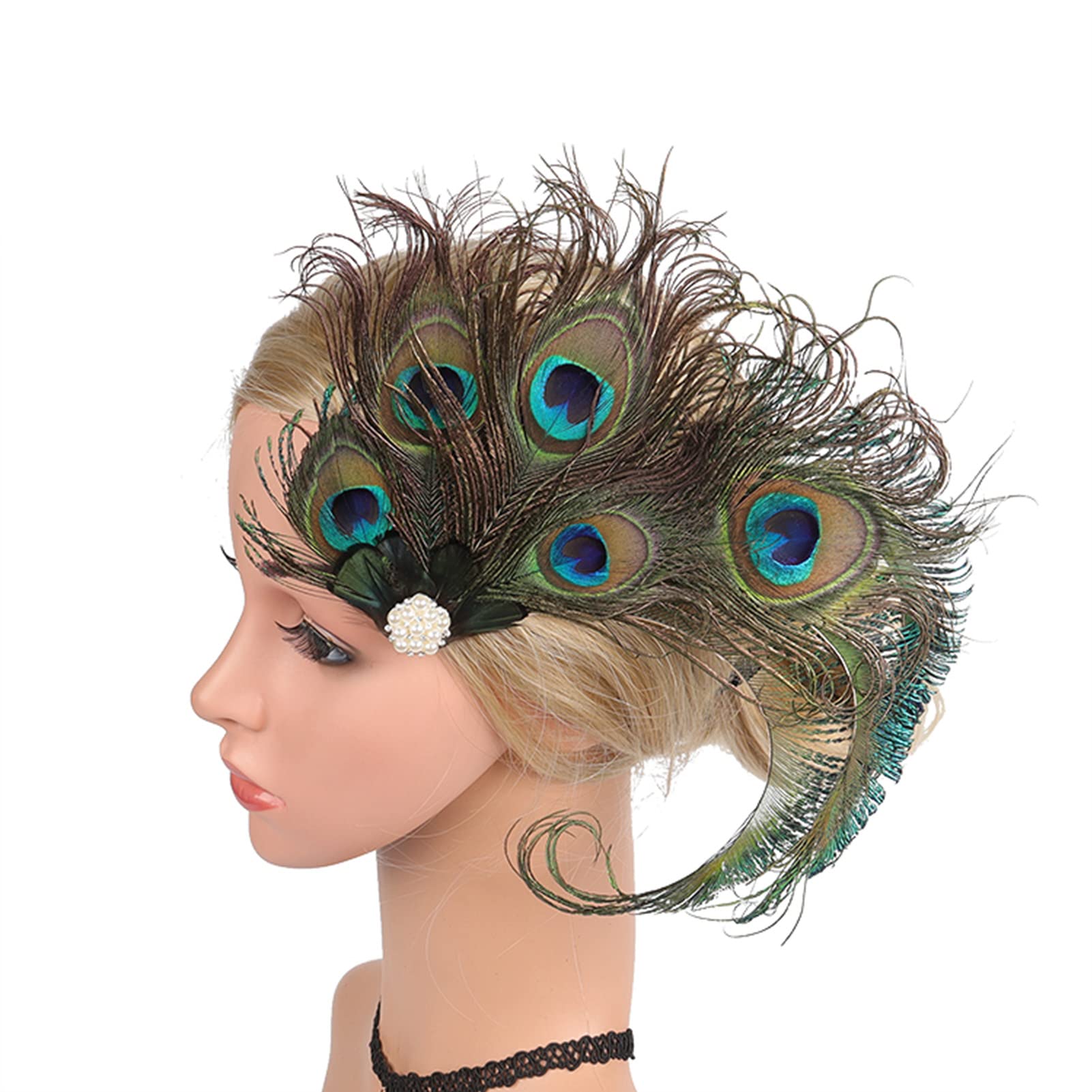 Amazon.com: ACTLATI Elegant Peacock Feather Hair Clip 