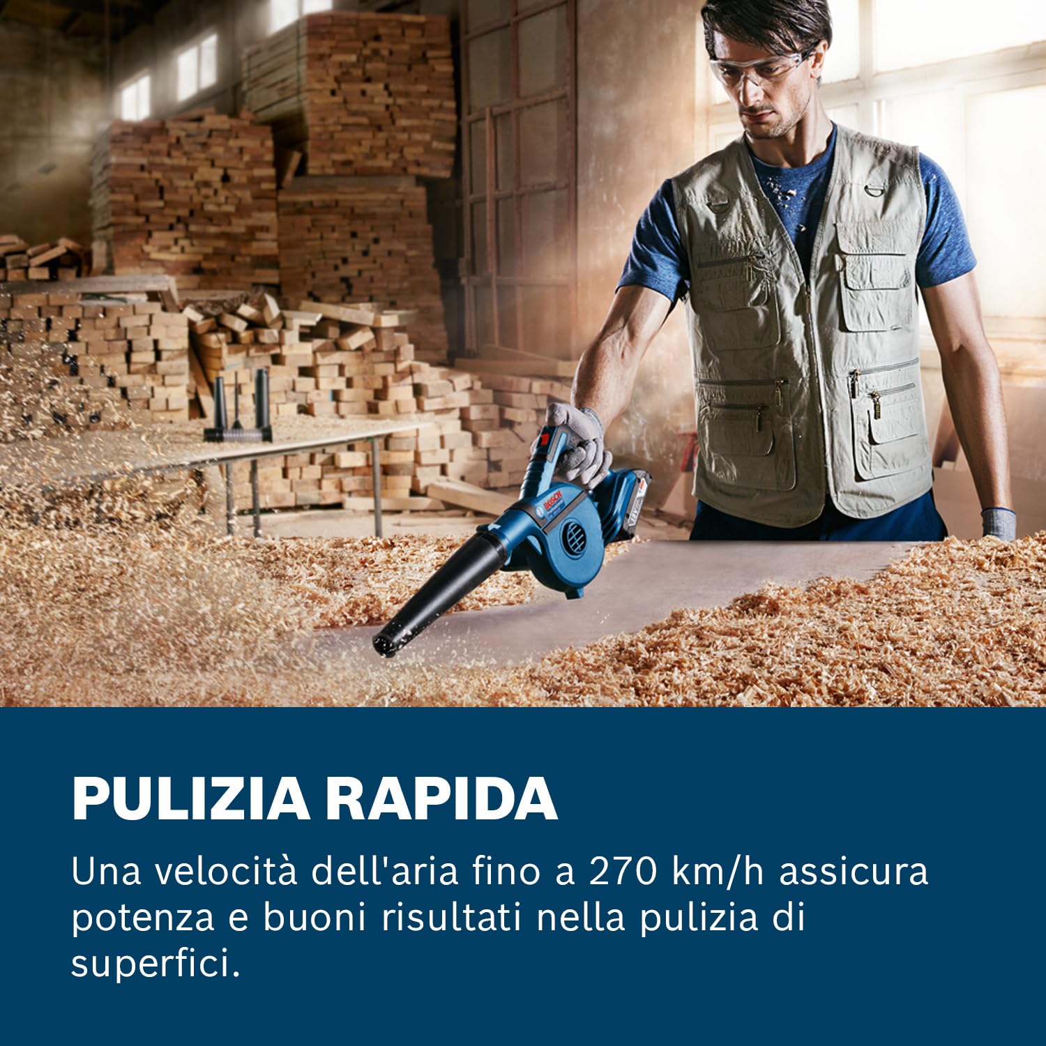 Bosch Professional 18V System Soffiatore a Batteria Gbl 18V-120 (senza Batterie e Caricabatteria)