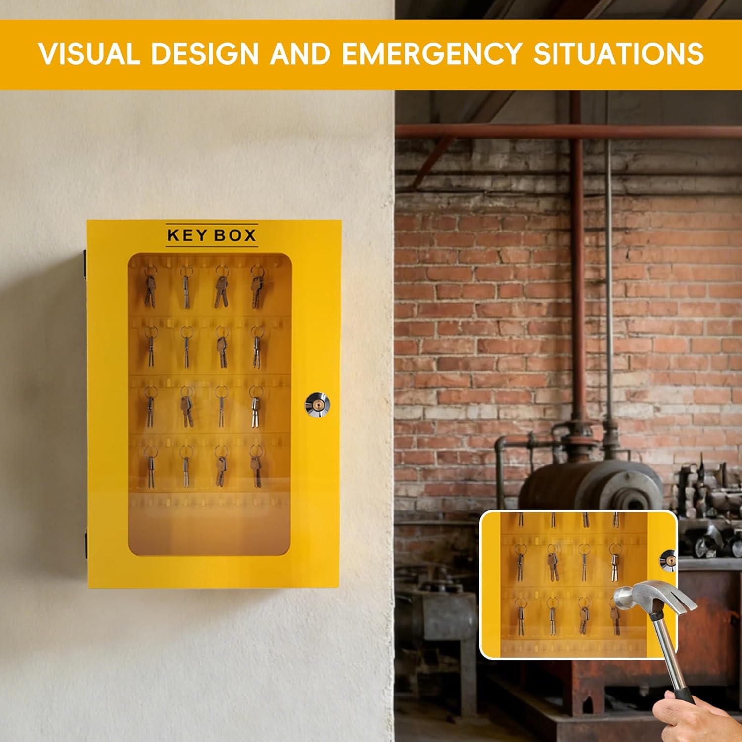 Lockout Tagout Cabinet, Lock Out Tag Out Station Unfilled - No Loto Devices Included, Wall Mount Double-Layer Key Box Key Locker, Matching screws