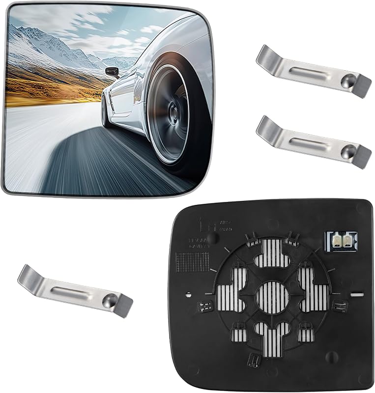 Vidro do espelho retrovisor esquerdo plano com aquecimento SYKRSS para Dodge Ram 1500, 2500 e 3500 – 1 unidade