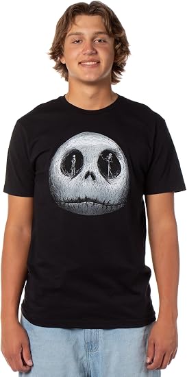 Mad Engine The Nightmare Before Christmas Shirt Mens Jack Sally in Skeleton Eyes Tee