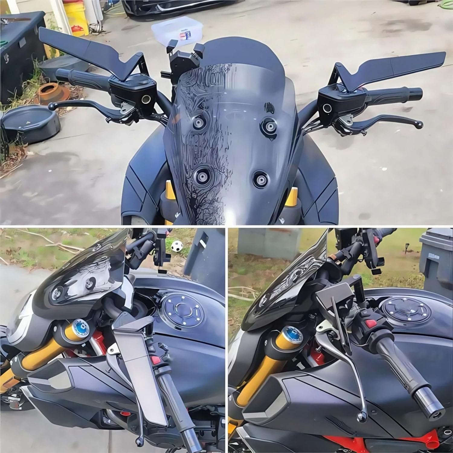 Espejos retrovisores universales ajustables para manillar de motocicleta, espejos laterales para motocicleta, espejos laterales Stealth Wind para Z650 Z900 Z1000 D/uke 390 790 1290 MT07 MT09
