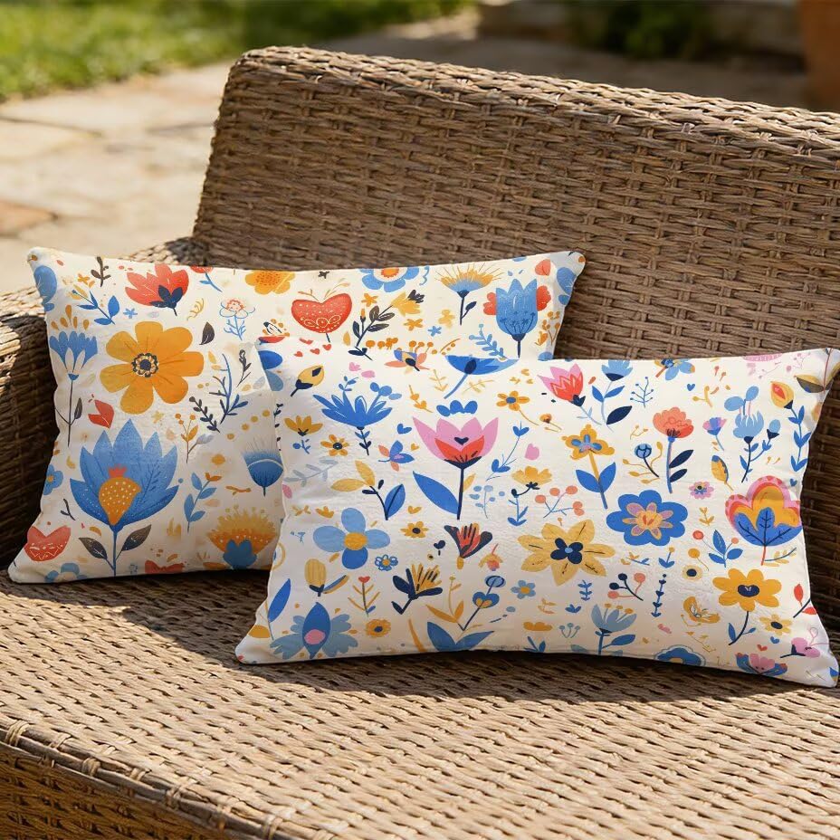 Housse de coussin de jardin texture lin 60x90 cm blanc élégant