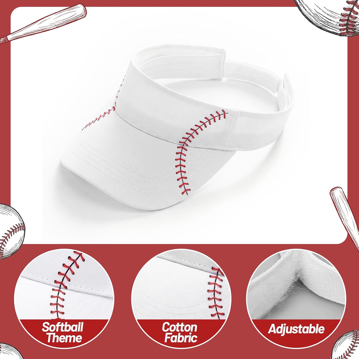 12 Pcs Baseball Sun Visor Hats Bulk for Women Men Baseball Team Gift Adjustable UV Protection Sports Hats