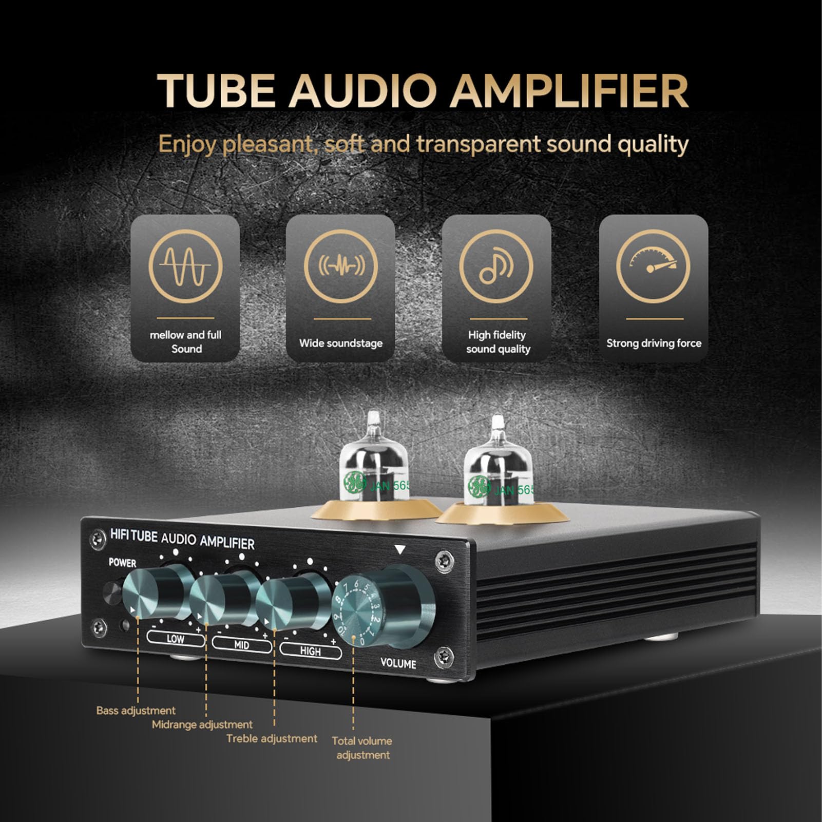 RiToEasysports Amplificatore Valvolare, Amplificatore Valvolare HiFi Preamplificatore per Cuffie Stereo a Basso Rumore per Amplificatori Domestici (Spina europea)