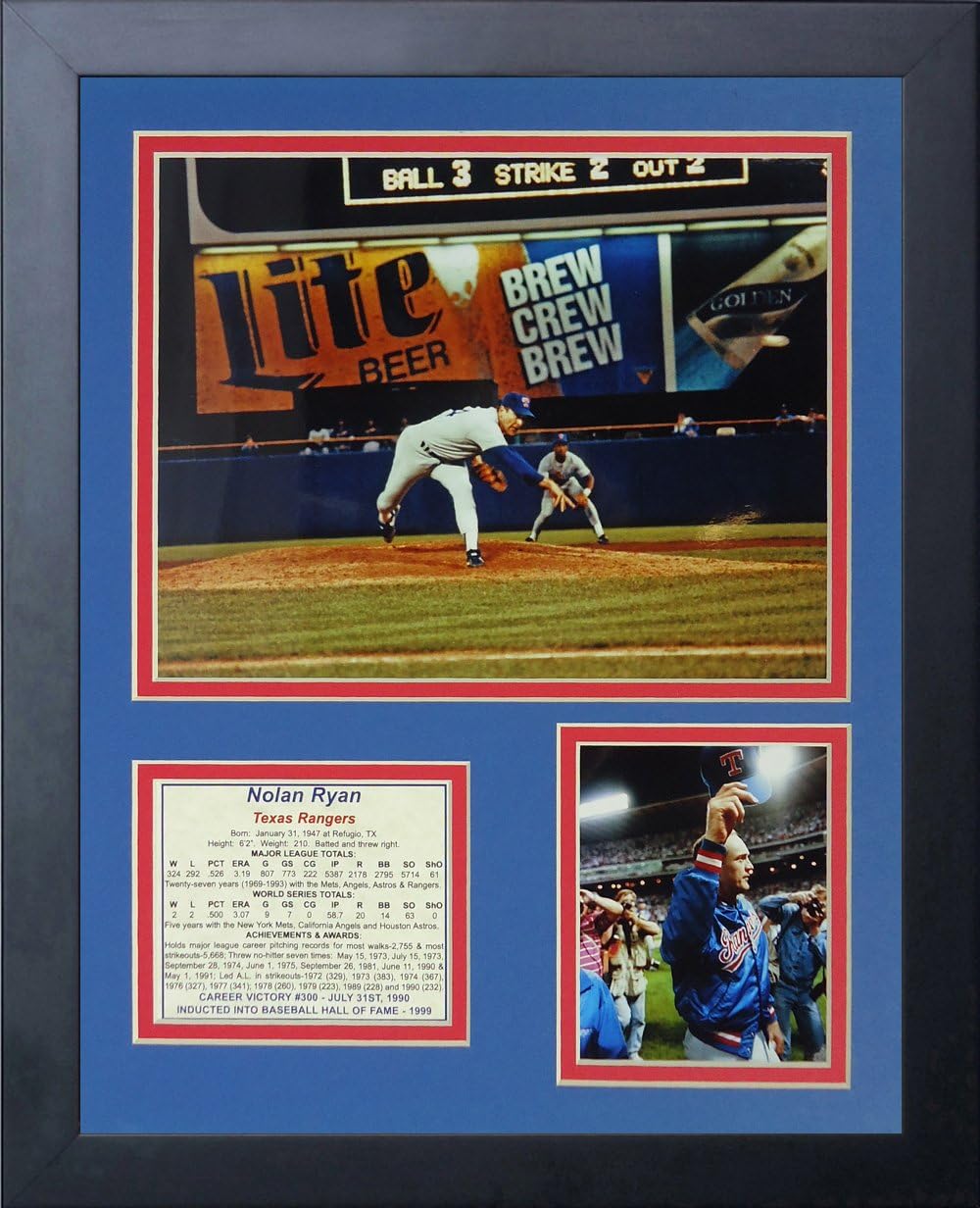 Legends Never Die "Nolan Ryan 300th Win Framed Photo Collage, 11 x 14-Inch