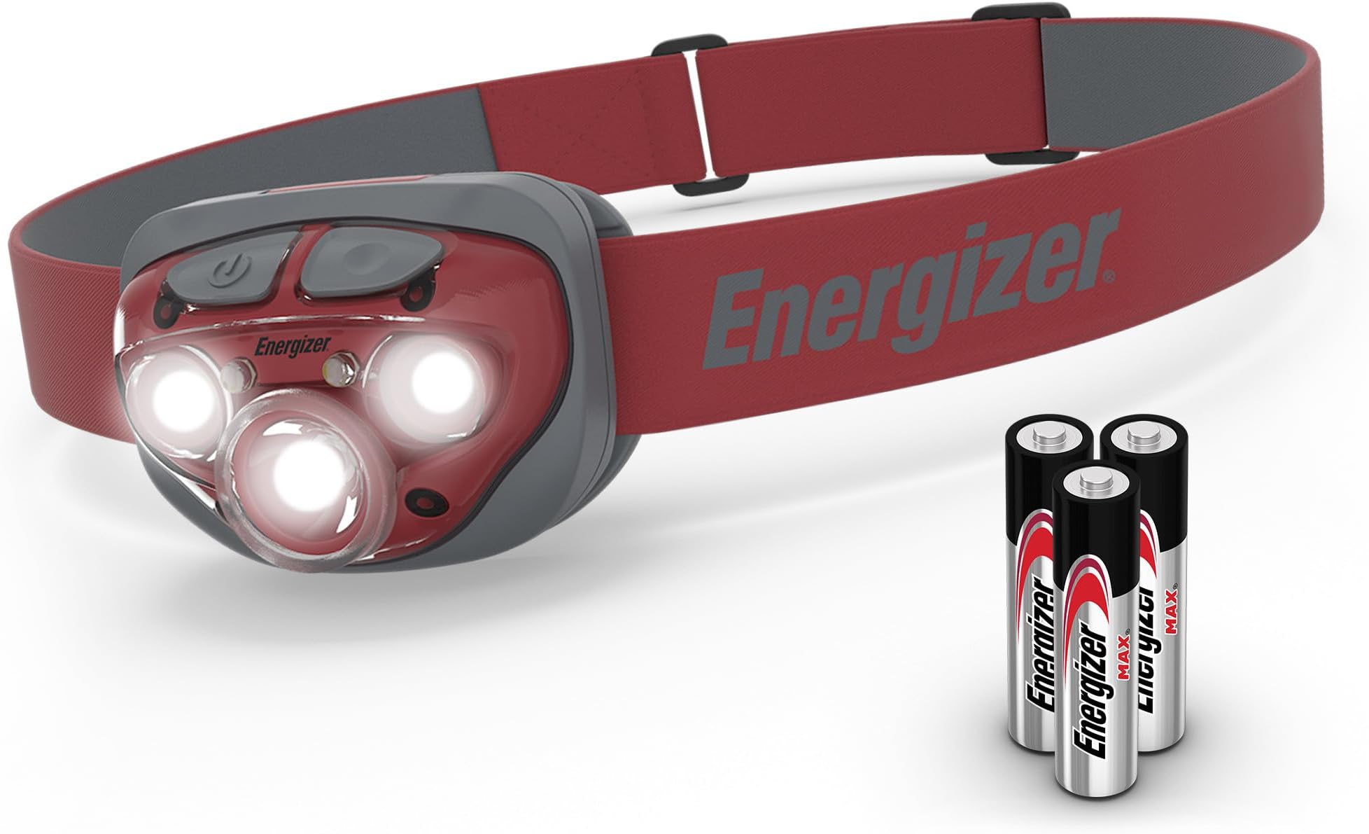Energizer Amazon Vision HD+ 315 Lumen Head Torch, Rust Red, Water Resistant, Built for Camping, Hiking, Outdoors, Batteries Included