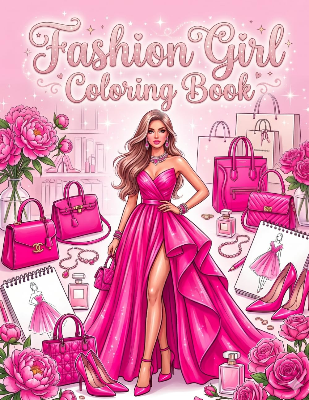 Fashion Girl Coloring Book: Cute Dresses, Trendy Outfits and Stylish Fashion Illustrations for Creative Fun and Relaxation