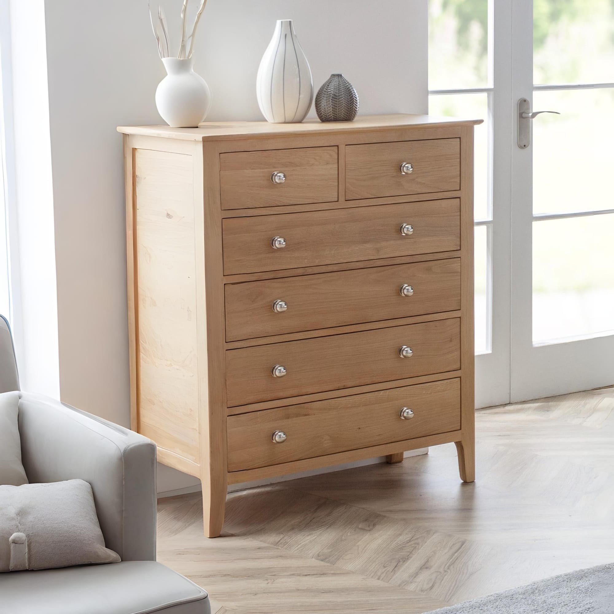 Kingham 4+2 Drawer Chest - Oak