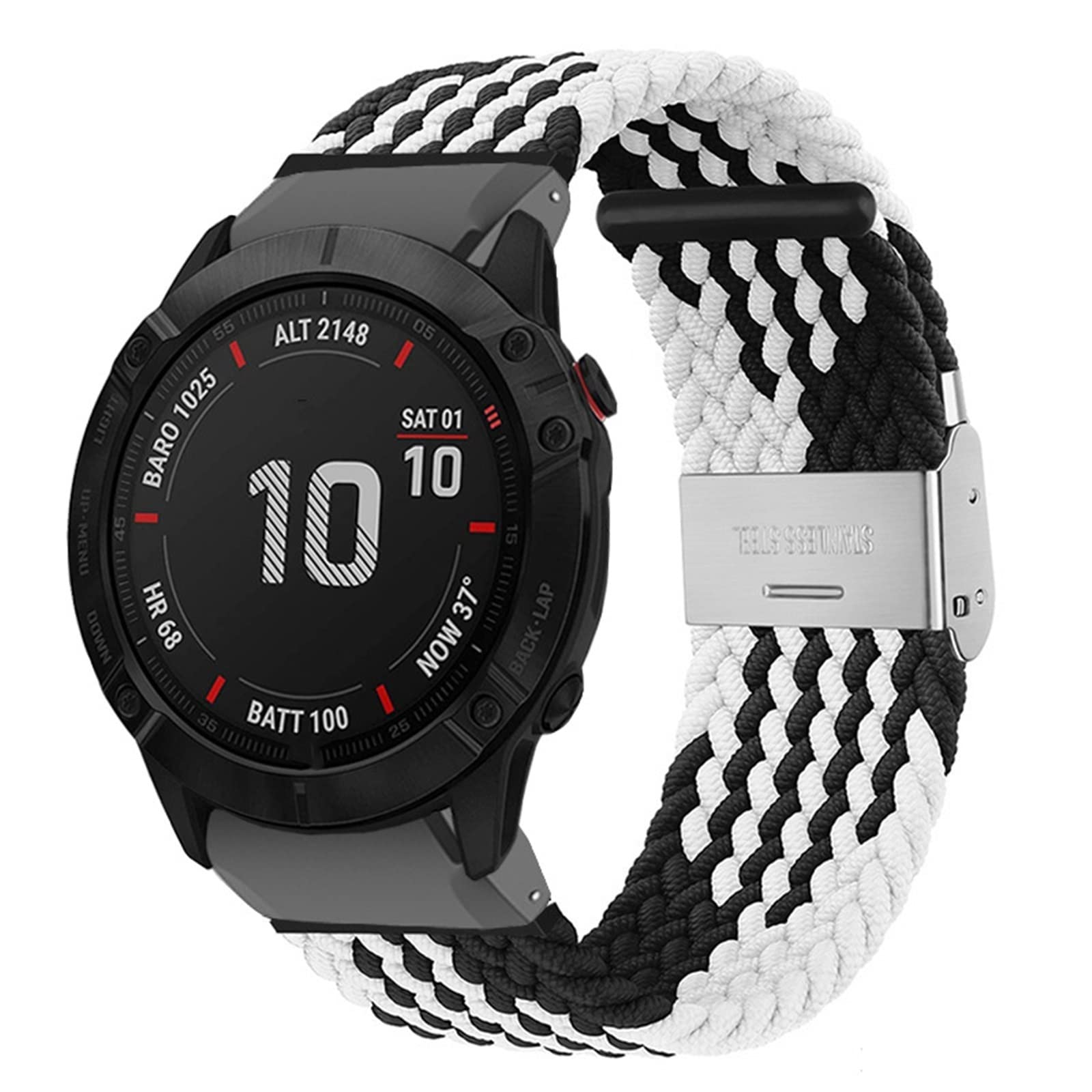 Garmin Fenix 3 HR strap 26mm bracelet montre nylon tressé boucle élastique - 8
