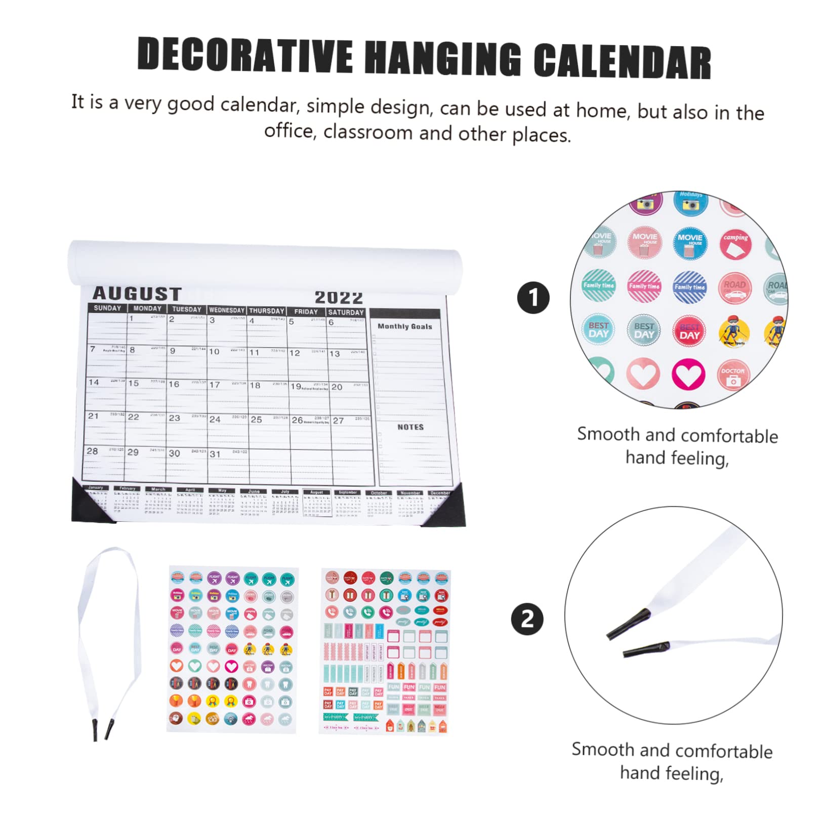 SEWACC 5stücke Convenient English Monthly Wall Calendar Household Hanging Calendar Für Home Schule Und Büro Leicht Und Langlebig Einfache Nutzung Ästhetisches Design
