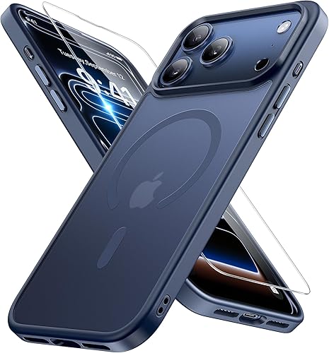 Miniatura 376 de Miracase - Funda magnética para iPhone 13 de 6.1 pulgadas (compatible con MagSafe) (con 2 protectores de pantalla), protección de grado militar