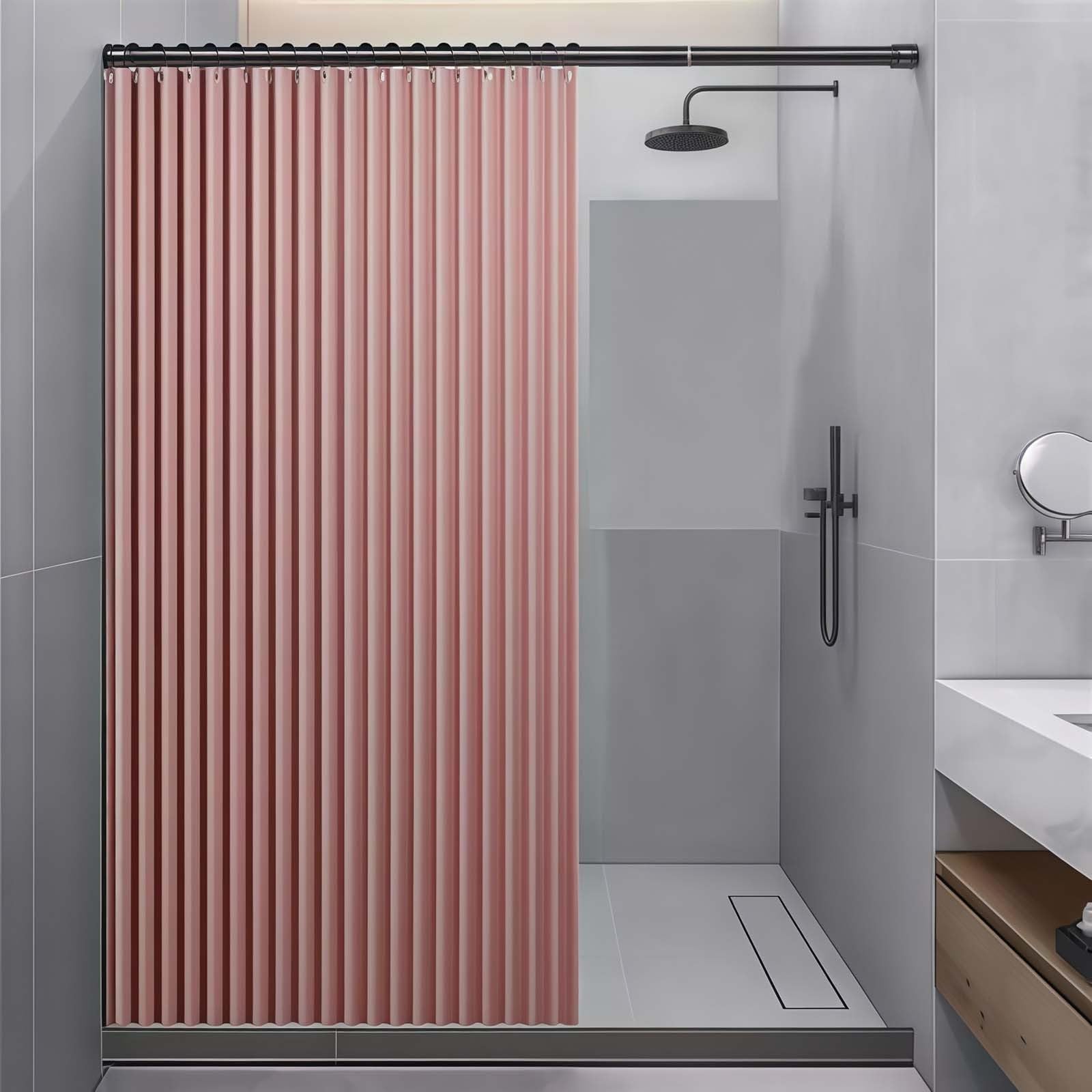 Rideau de douche pliable en lin pour une salle de bain propre et ordonnée