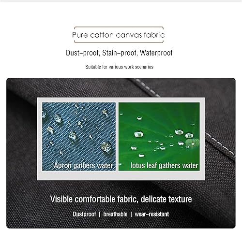 Miniatura 3 de Delantal de chef de lona, delantal con espalda cruzada para hombres y mujeres con correas ajustables, lazo de metal y bolsillos grandes, color