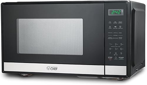 Vista 38 de COMMERCIAL CHEF Microondas de 0.7 pies cúbicos con 10 niveles de potencia, microondas de 700 W con pantalla digital, con cerradura de puerta de Negro