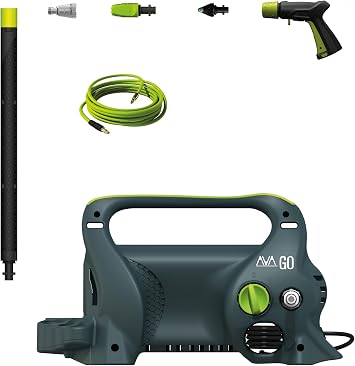 AVA Go P40 Pressure Washer Medium Bundle, 120 Bar max, 390 l/h flow rate, 1700 W power, 8 m Flexi Hose, Fixed Lance, Zero Force Gun, 25° Nozzle - Jet Washer for Car Cleaning