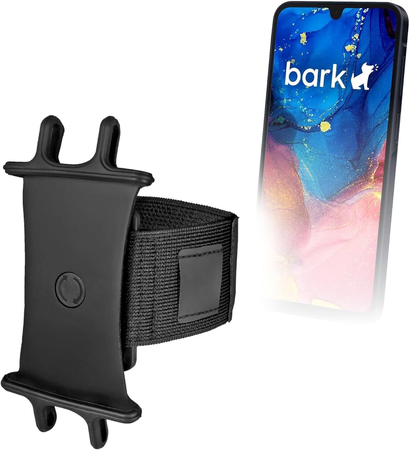 BoxWave Holster Compatible with Bark Phone A16 (6.7) - ActiveStretch Sport Armband, Adjustable Armband for Workout and Running - Jet Black