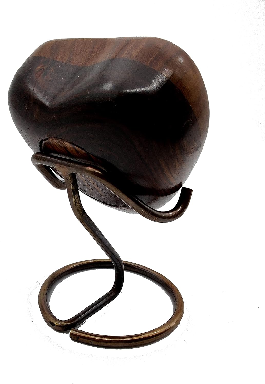 Wooden Heart Urn Keepsake Cremation Urn for Human pet Ashes Handcrafted Urn Heart Shaped - Perfect for Adults & Infants with Brass Stand 3inch (Wooden Urn)