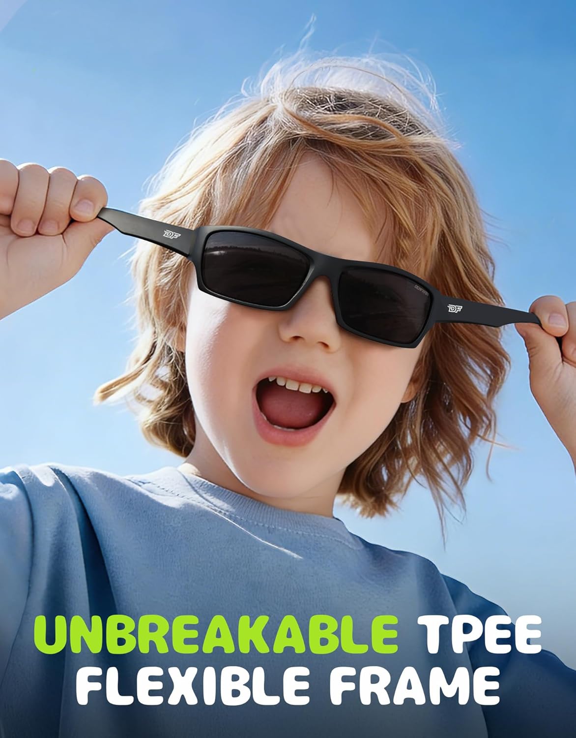 DEAFRAIN Kids Sports Sunglasses for Boys Girls Polarized Youth Running Cycling Glasses with Flexible Frame (SIZE: S M) - Image 4