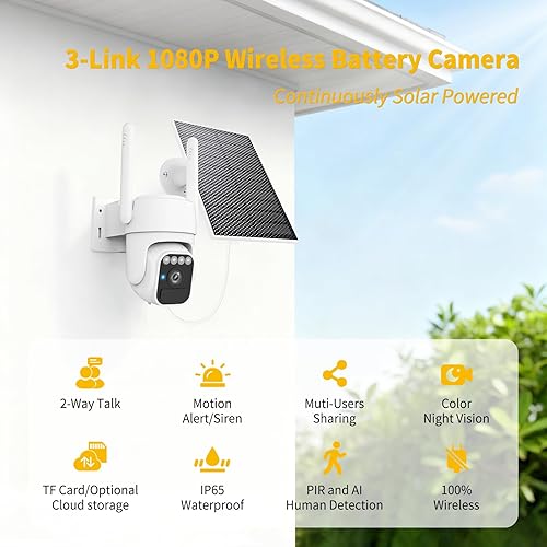 Miniatura 2 de Cámara solar inalámbrica para exteriores, vista de 360°, visión nocturna a color, almacenamiento SD/Cloud, seguimiento automático, conversación de 2