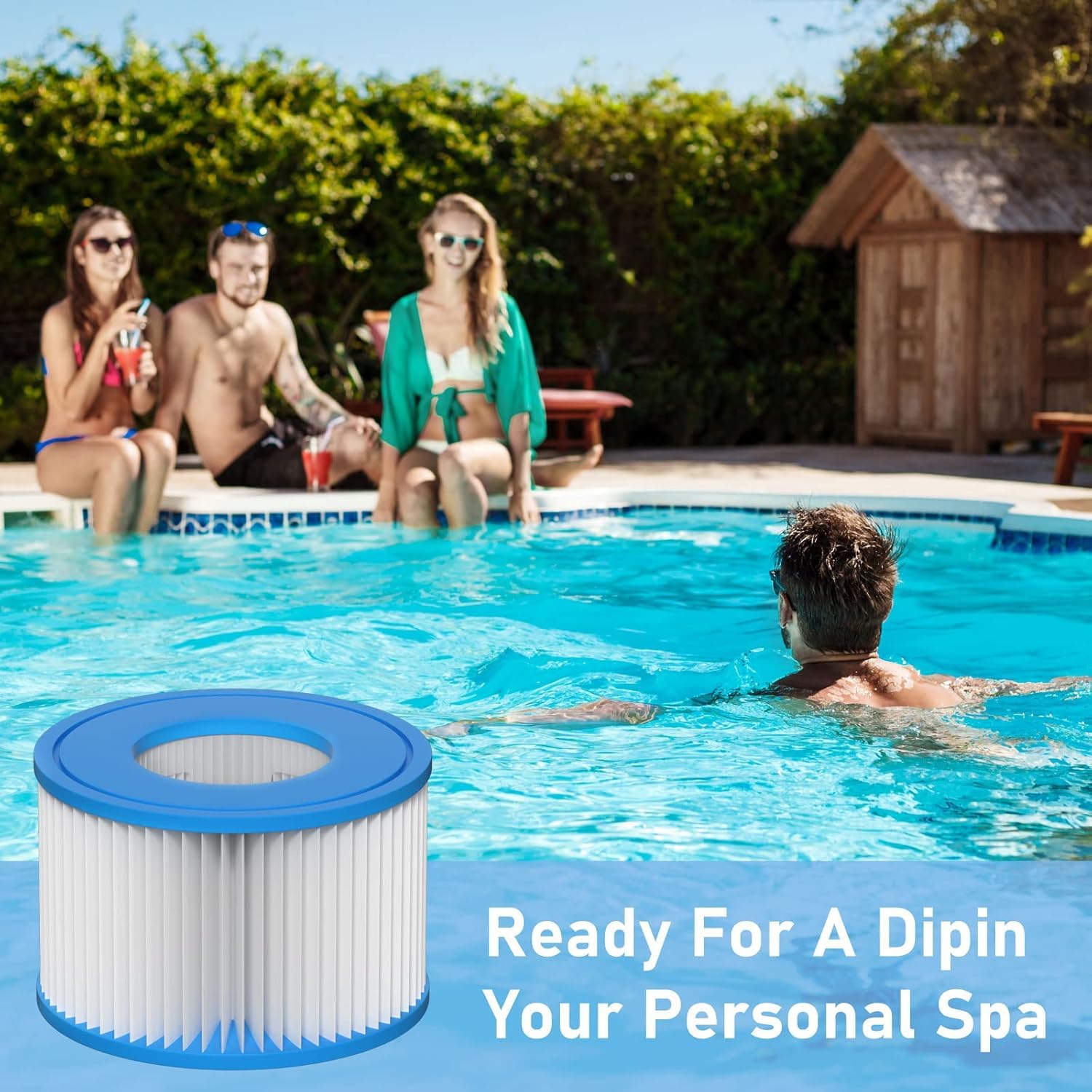 Spa Filter VI, 8 Stück Filterkartuschen VI für Bestway Miami, Monaco Lay-Z-Spa, Vegas, Palm Springs, Flowclear Pool Filter Ersetzt die Originalkartusche 58323