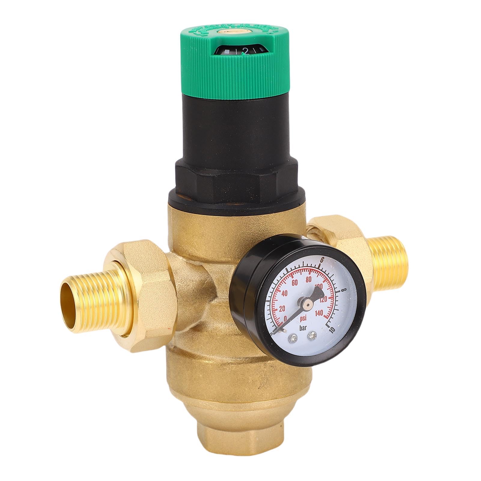 LiebeWH Regulator Ciśnienia Wody, Mosiężny Reduktor Ciśnienia Wody z Filtrem 40 Mikronów do Fabrycznej Instalacji Wodno-kanalizacyjnej w Ogrodzie Domowym (3/4 cala (DN20))
