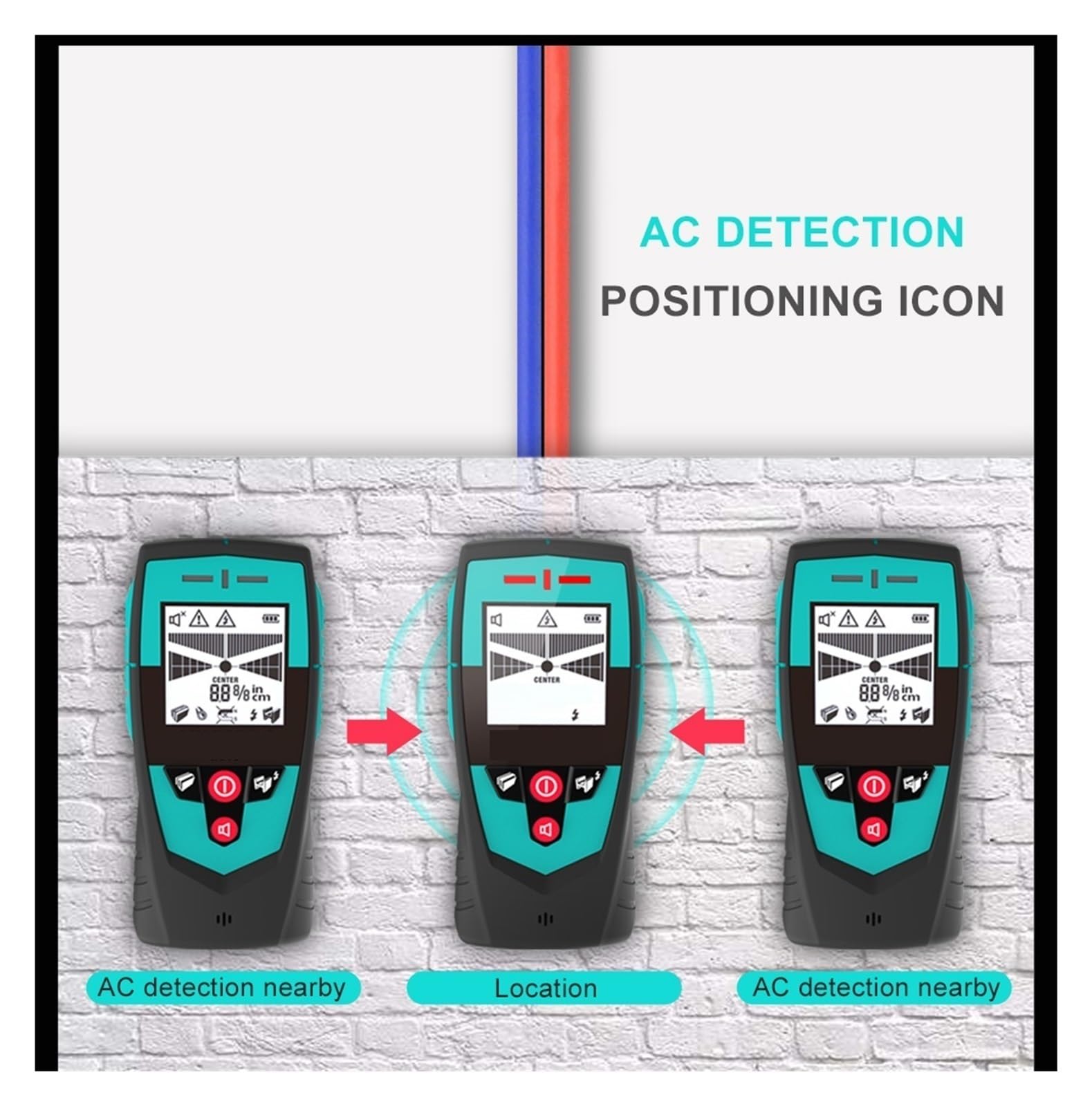Detector de Vigas, Detector de Pared multifunción con Sensor de área Grande, Detector de Metales, Detector de Vigas portátil, escáner de Pared, Detector de Cables para Madera, Metal y Cables