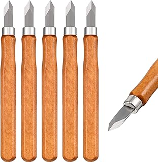 Marking Knife Woodworking Marking Knife Thin Blade Dual Double Bevel Striking Knife Hardened Mn-V Steel Heat Treated Striking Marking Knife (6 Pieces)