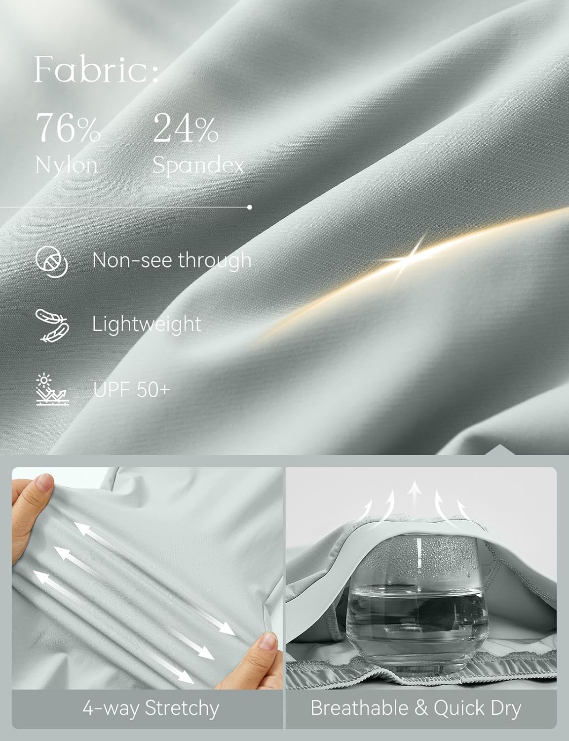 baleaf Women's Golf Pants Petite Stretch Lightweight 7/8 Travel Pants Zip Pockets Casual Work Ankle - Image 4