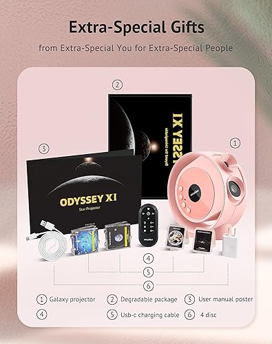 Vista 21 de LaView Proyector de estrellas con imagen HD de gran área de proyección para dormitorio, control remoto infrarrojo, luz nocturna de rotación Negro