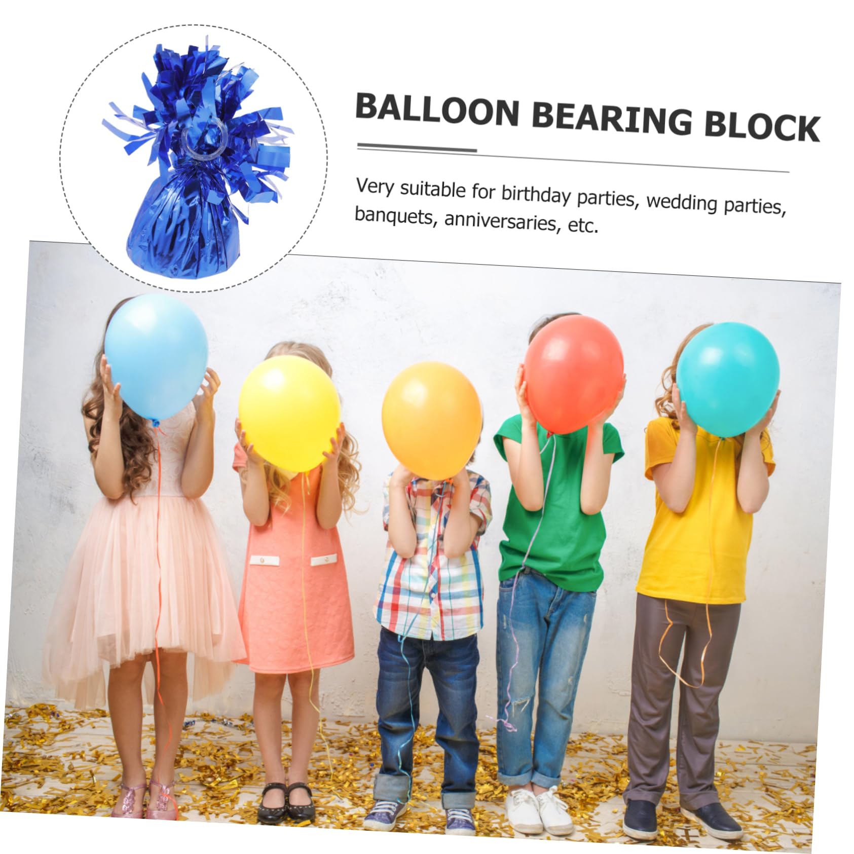 Blocchi Peso per Palloncini 12 Pezzi in Alluminio Blu | Calcestruzzo Rivestito, Design Foro Piccolo, Decorazione Creativa per Shower e Cerimonie di Laurea