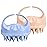 HEETA Silicone Bristles Scalp Scrubber & Massager for Hair Growth, Dandruff Removal & Relaxation - Shampoo Brush with Wet/Dry Hair (Pink & Blue)