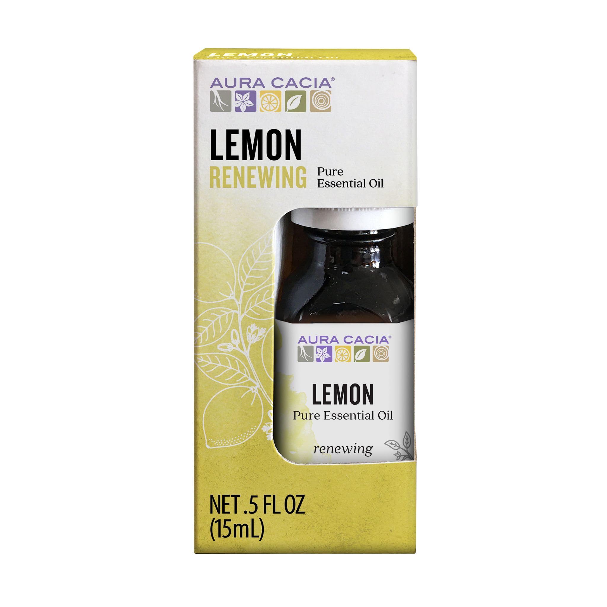 Aura Cacia Essential Oil, Lemon, 0.5 Ounce
